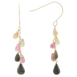 GEORG K Made In Usa 14kt Gold Multi Tourmaline Tassel Earrings